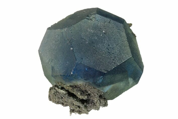 Blue-Green Cuboctahedral Fluorite on Sparkling Quartz - China #161778